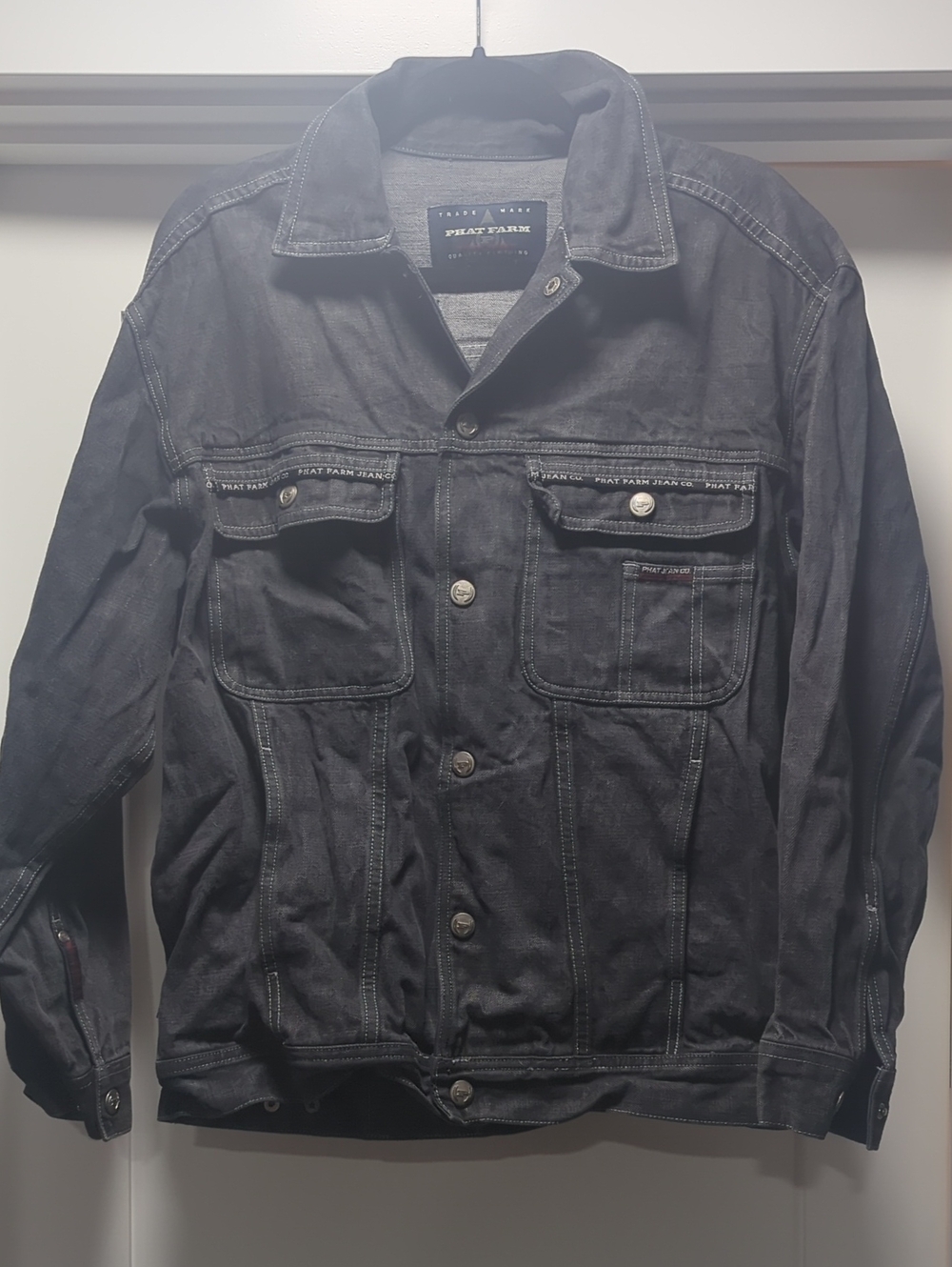 Phat Farm Men’s Black Washed Denim Jacket